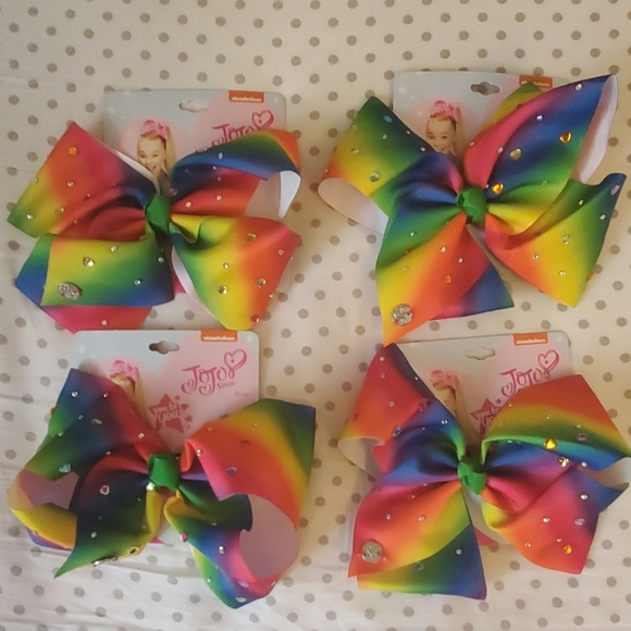 Jo-Jo Other - Bundle: 4 Jo Jo Siwa Rainbow Rhinestone Hair Bows